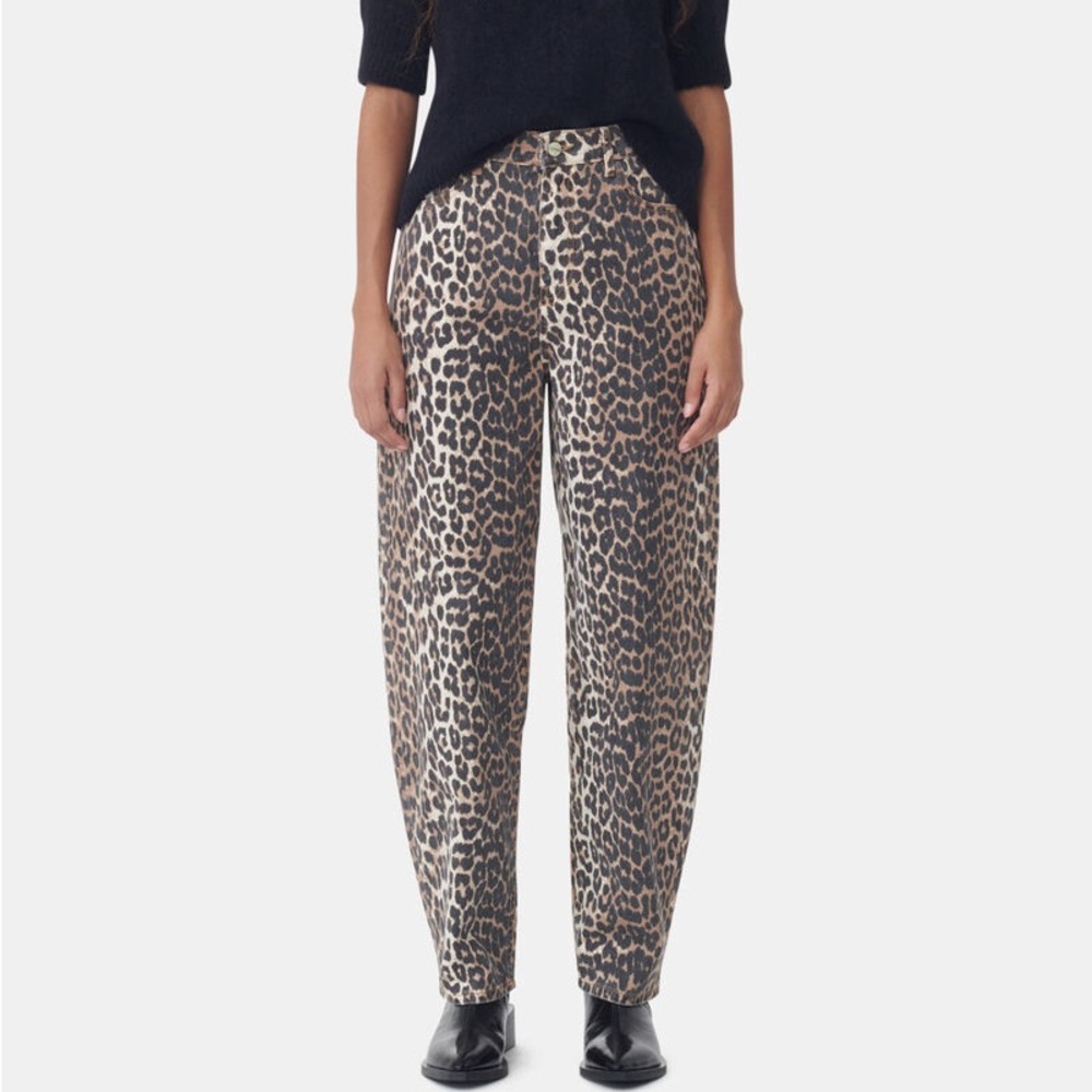 Ganni Leopard Denim “Stary” Jeans Size 30